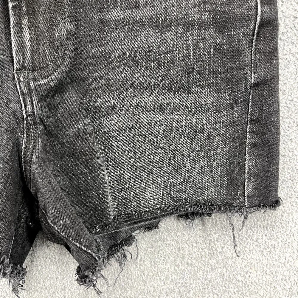 Denim Forum‎ Shorts Womens 24 Black The Arlo Denim Shorts Raw Hem